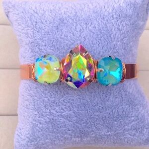 Gorgeous Raw Copper Crystal Cuff Bracelet
